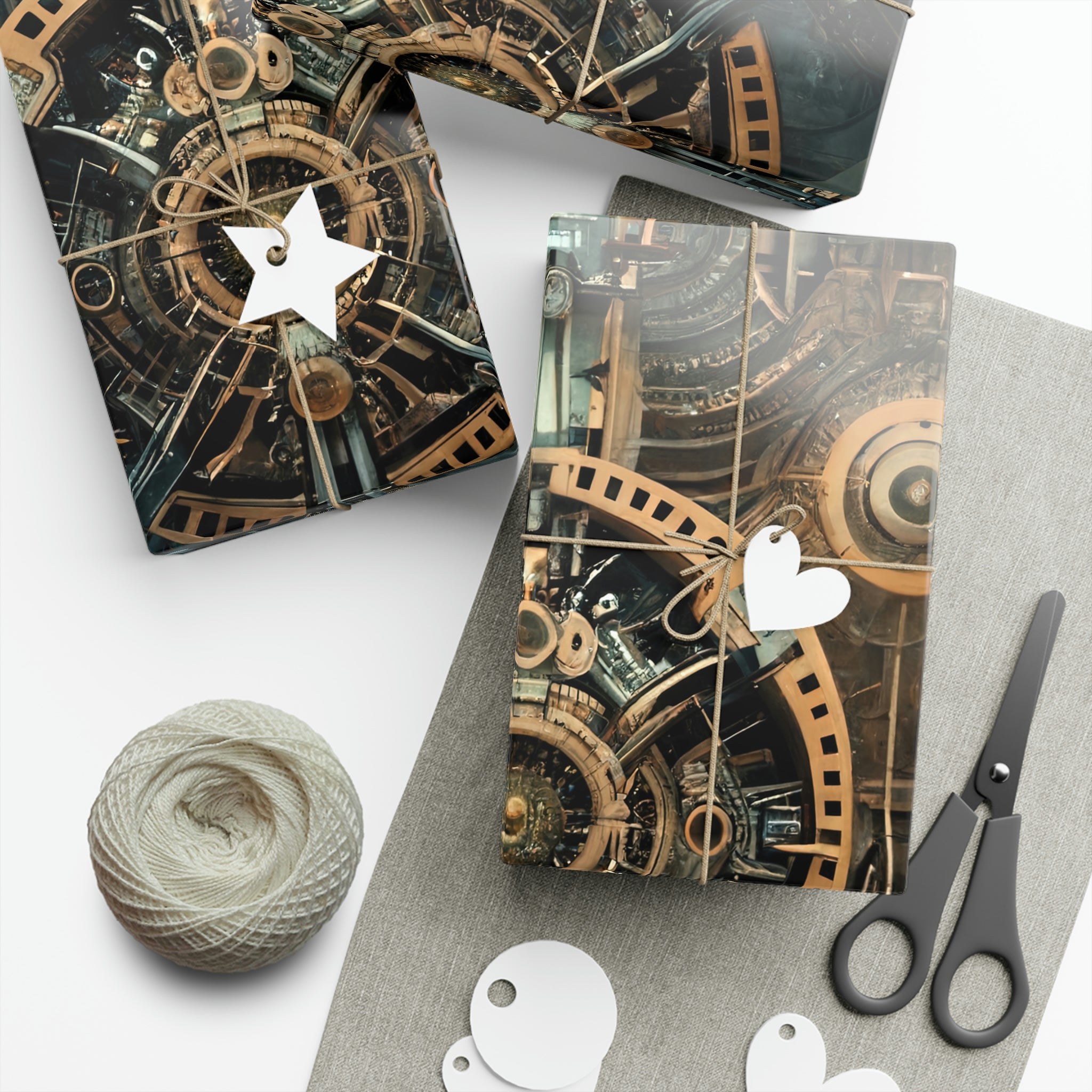 Steampunk Gear Gift Wrap Papers (Christmas, Birthday, Friendship, Holiday, Gifts)