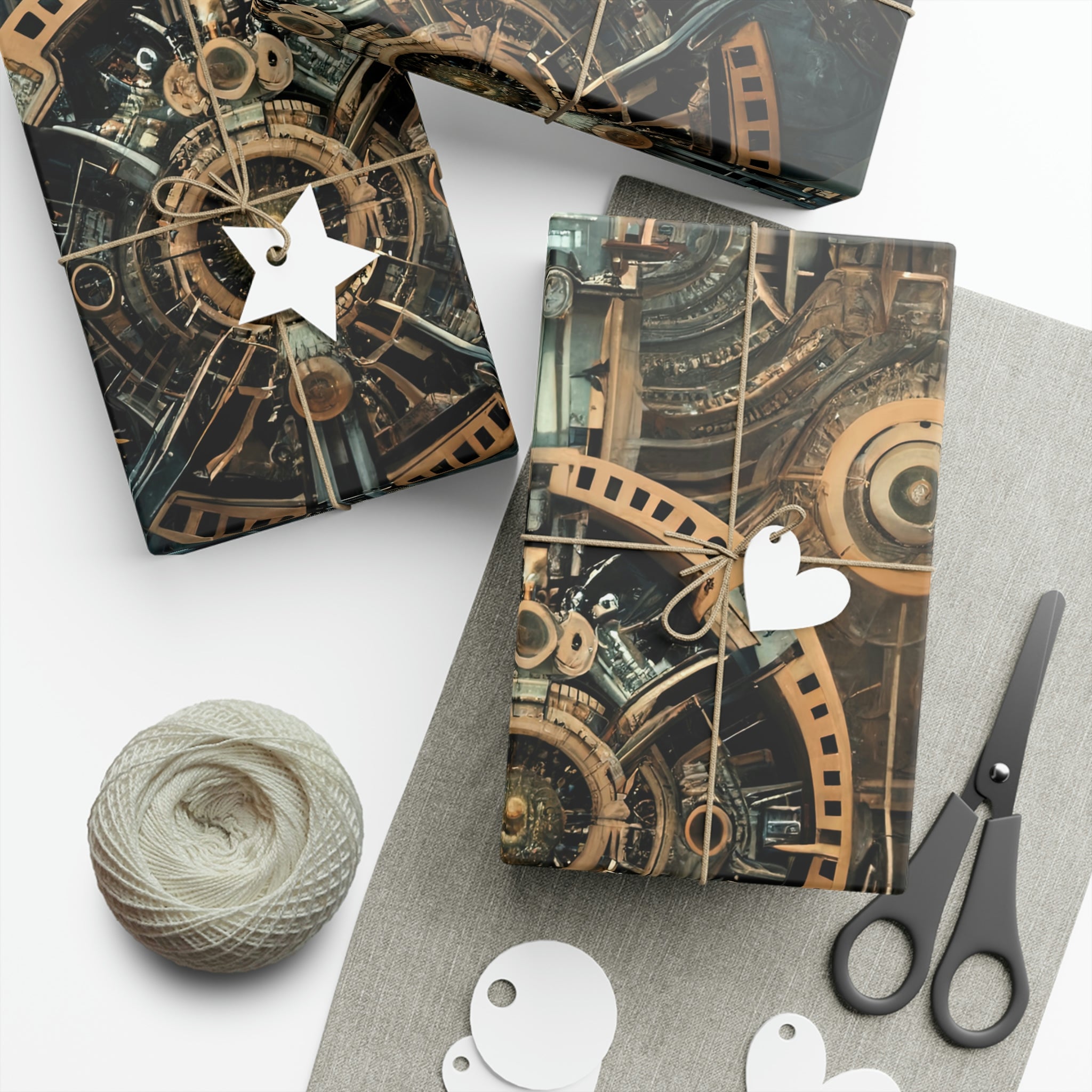 Steampunk Gear Gift Wrap Papers (Christmas, Birthday, Friendship, Holiday, Gifts)